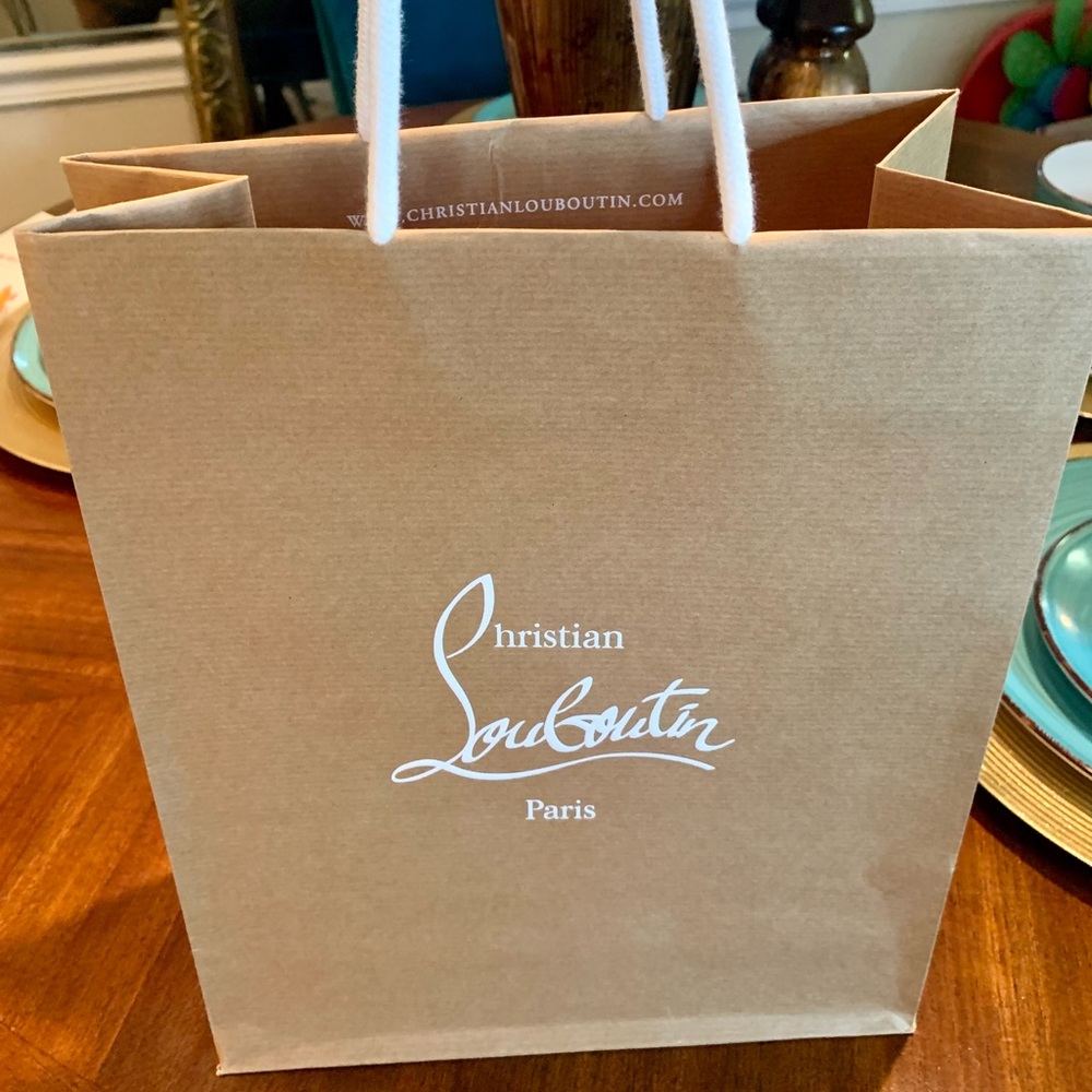 Christian Louboutin brown paper shopping bag